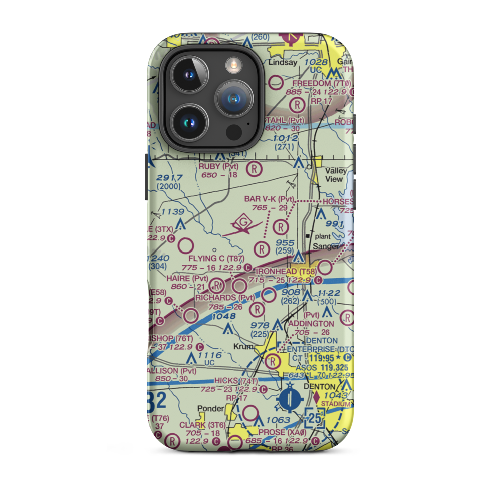 Maxwell Field (TX96) VFR Sectional  Tough iPhone Case iPhone 16 Pro Max model shown