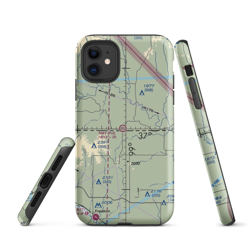 May Ranch Airport (OK54) VFR Sectional  Tough iPhone Case iPhone 11 model shown