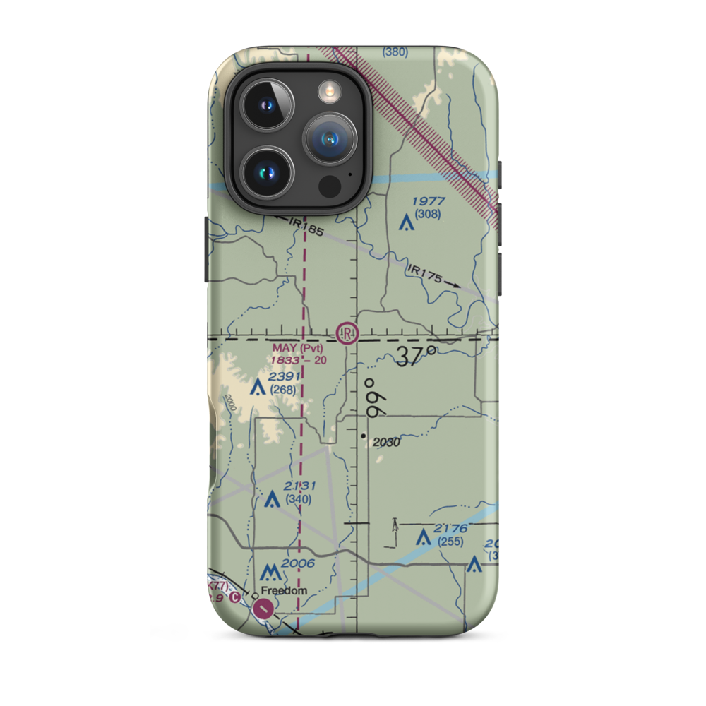 May Ranch Airport (OK54) VFR Sectional  Tough iPhone Case iPhone 16 Pro Max model shown