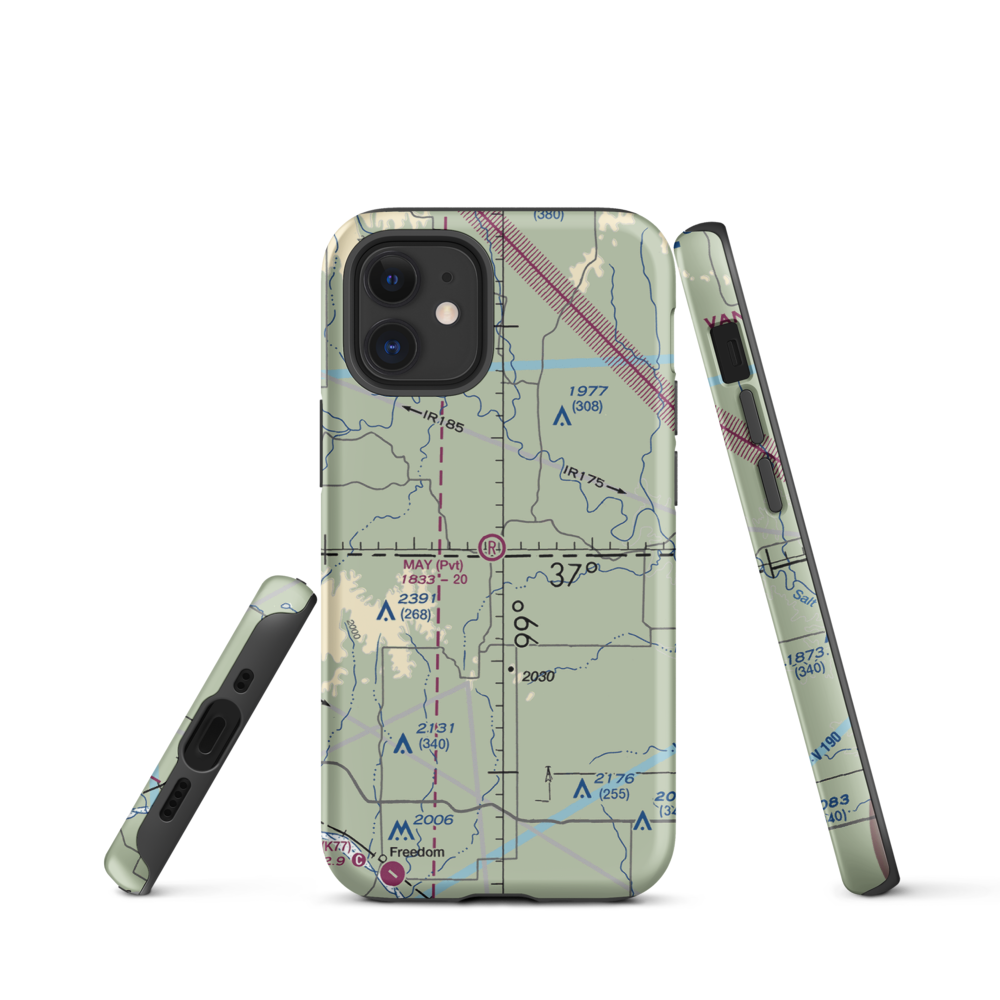 May Ranch Airport (OK54) VFR Sectional  Tough iPhone Case iPhone 12 mini model shown