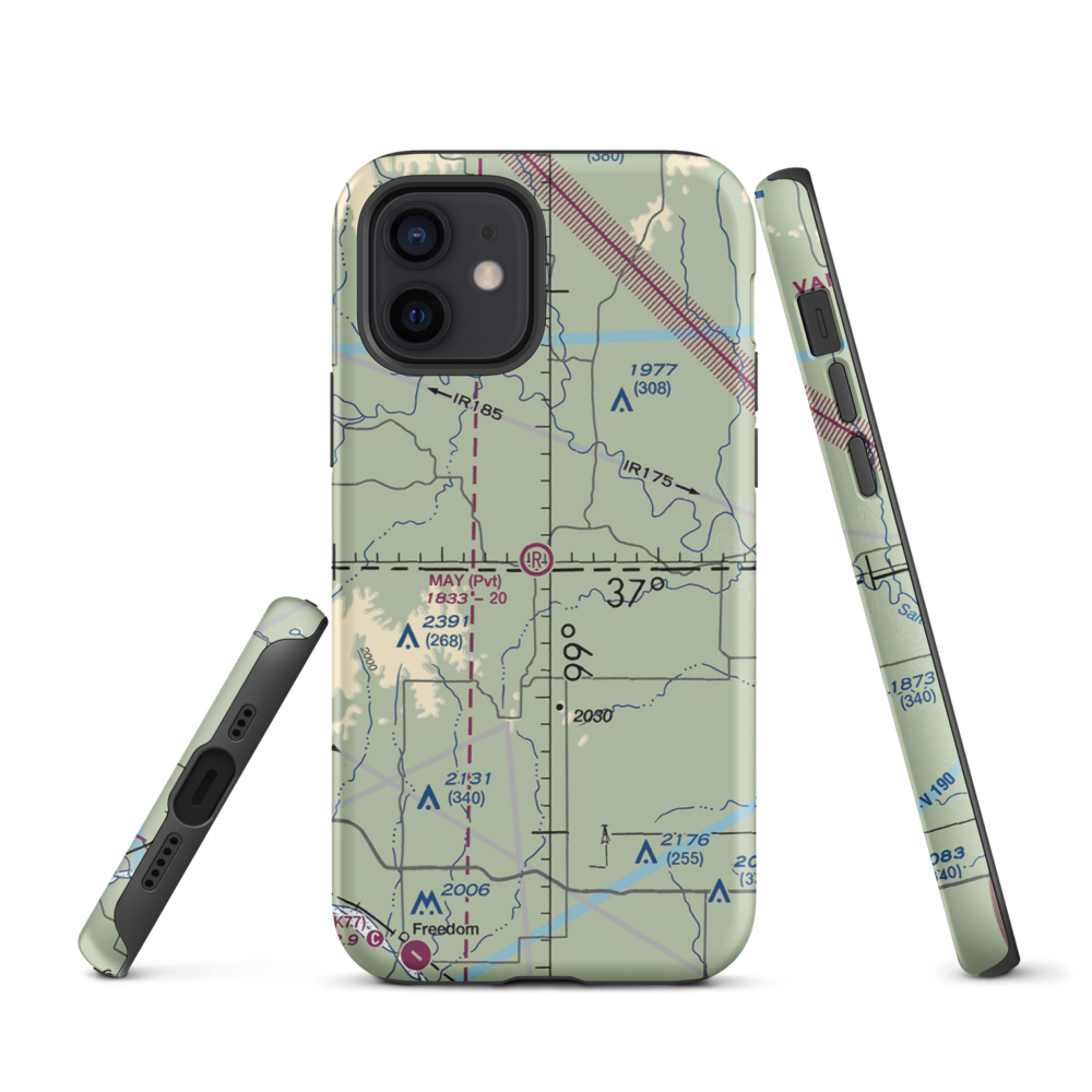 May Ranch Airport (OK54) VFR Sectional  Tough iPhone Case iPhone 12 model shown