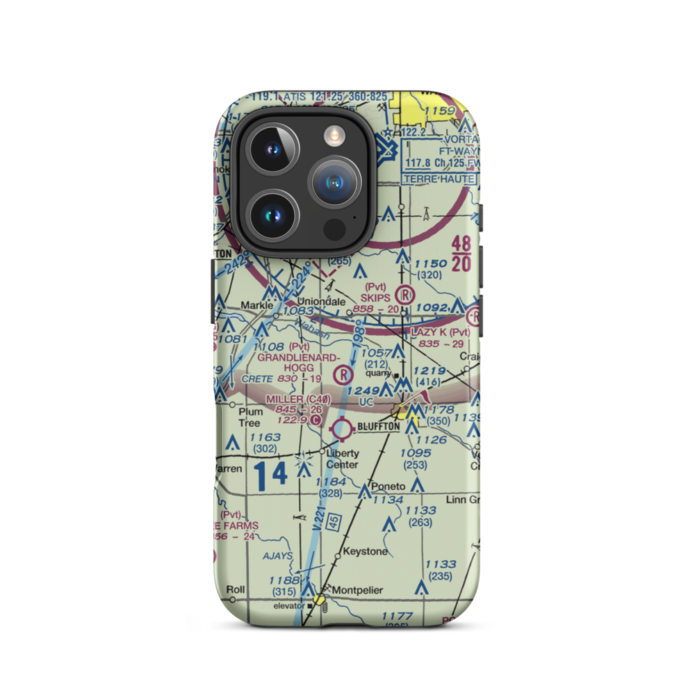 Mayer Airport (IN72) VFR Sectional  Tough iPhone Case iPhone 16 Pro model shown