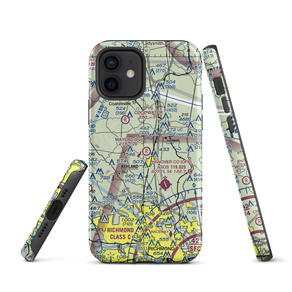 Mayers Airport (VG24) VFR Sectional  Tough iPhone Case iPhone 12 model shown