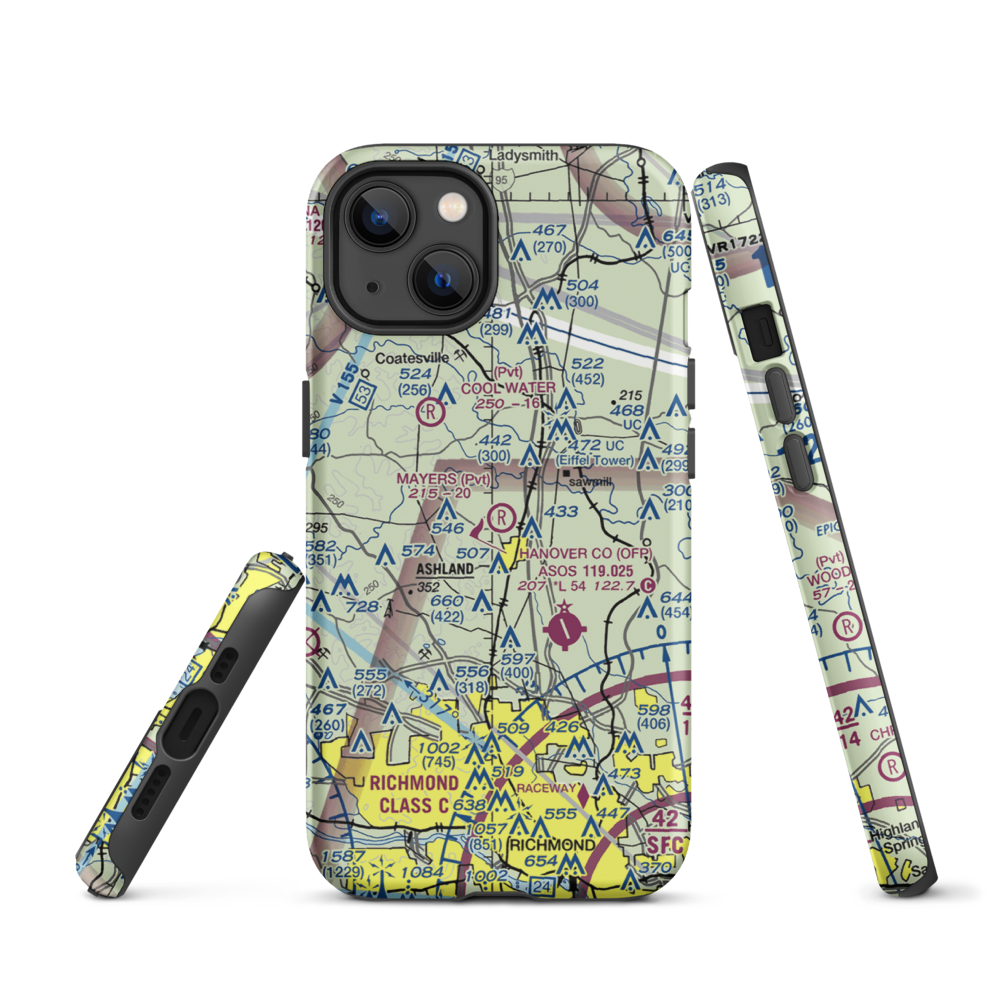 Mayers Airport (VG24) VFR Sectional  Tough iPhone Case iPhone 13 model shown