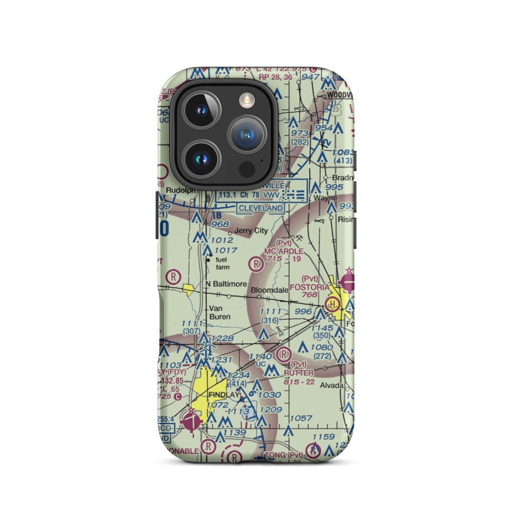 Mc Ardle Airport (OI77) VFR Sectional  Tough iPhone Case iPhone 16 Pro model shown