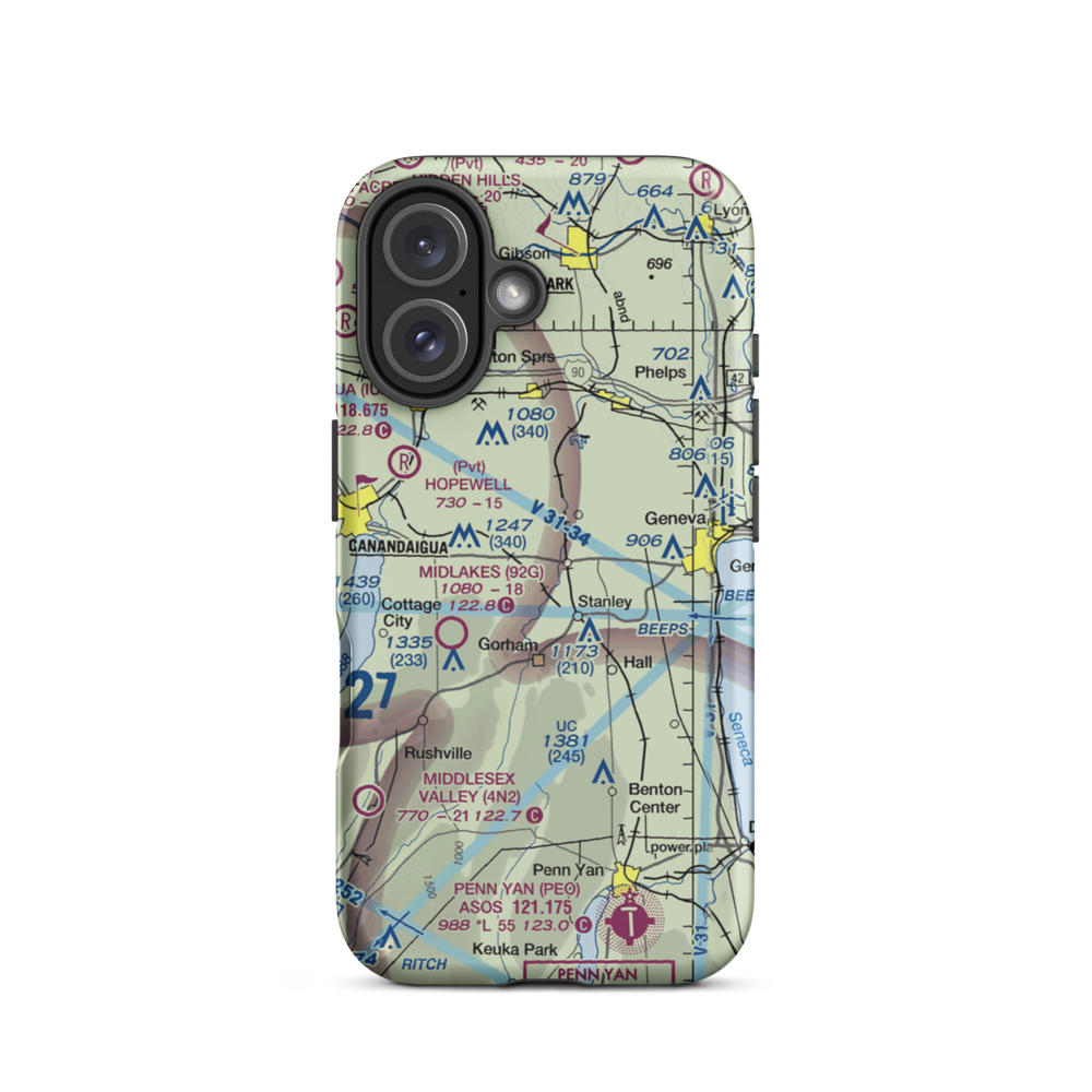 Mc Bride's Airport (NY38) VFR Sectional  Tough iPhone Case iPhone 16 model shown