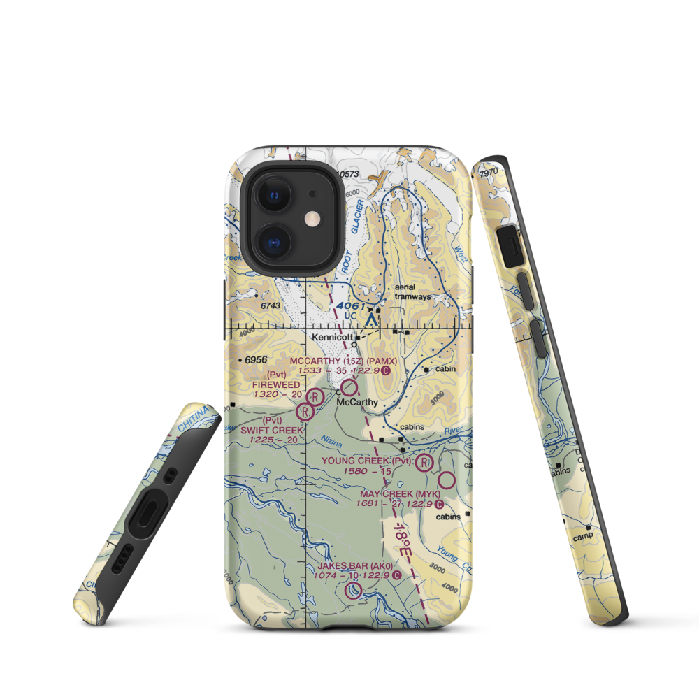 Mc Carthy Airport (15Z) VFR Sectional  Tough iPhone Case iPhone 12 mini model shown
