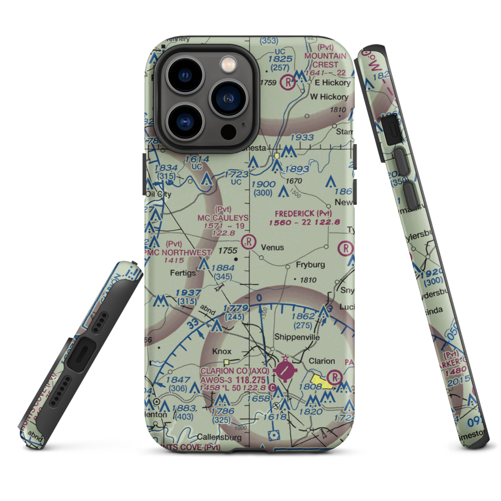 Mc Cauley'S Airport (8PN3) VFR Sectional  Tough iPhone Case iPhone 13 Pro Max model shown
