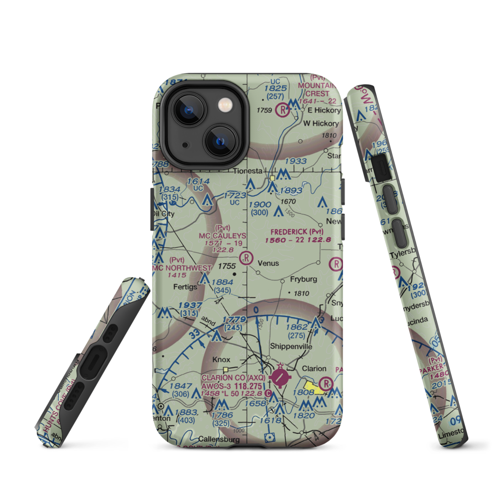 Mc Cauley'S Airport (8PN3) VFR Sectional  Tough iPhone Case iPhone 14 model shown