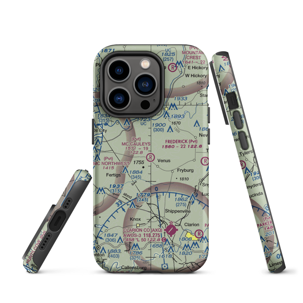 Mc Cauley'S Airport (8PN3) VFR Sectional  Tough iPhone Case iPhone 14 Pro model shown