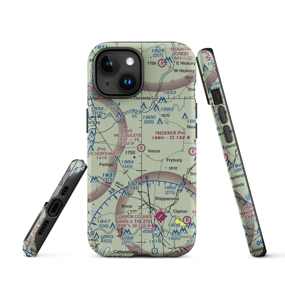 Mc Cauley'S Airport (8PN3) VFR Sectional  Tough iPhone Case iPhone 15 model shown