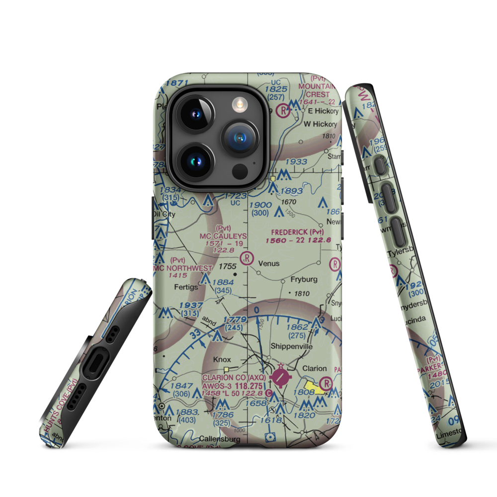 Mc Cauley'S Airport (8PN3) VFR Sectional  Tough iPhone Case iPhone 15 Pro model shown