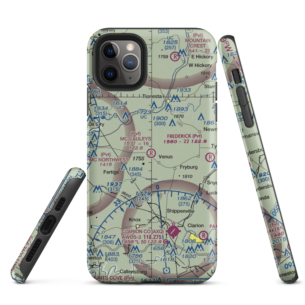 Mc Cauley'S Airport (8PN3) VFR Sectional  Tough iPhone Case iPhone 11 Pro Max model shown