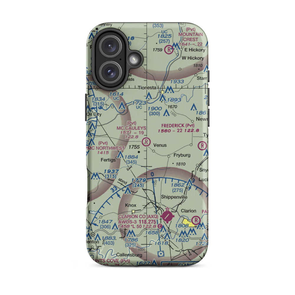 Mc Cauley'S Airport (8PN3) VFR Sectional  Tough iPhone Case iPhone 16 Plus model shown