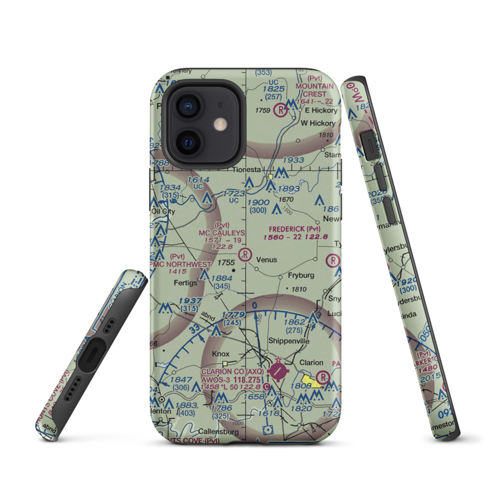 Mc Cauley'S Airport (8PN3) VFR Sectional  Tough iPhone Case iPhone 12 model shown