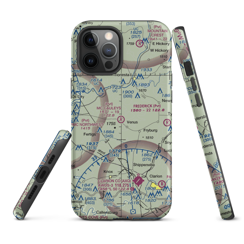 Mc Cauley'S Airport (8PN3) VFR Sectional  Tough iPhone Case iPhone 12 Pro Max model shown