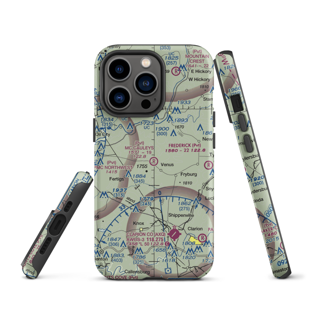 Mc Cauley'S Airport (8PN3) VFR Sectional  Tough iPhone Case iPhone 13 Pro model shown