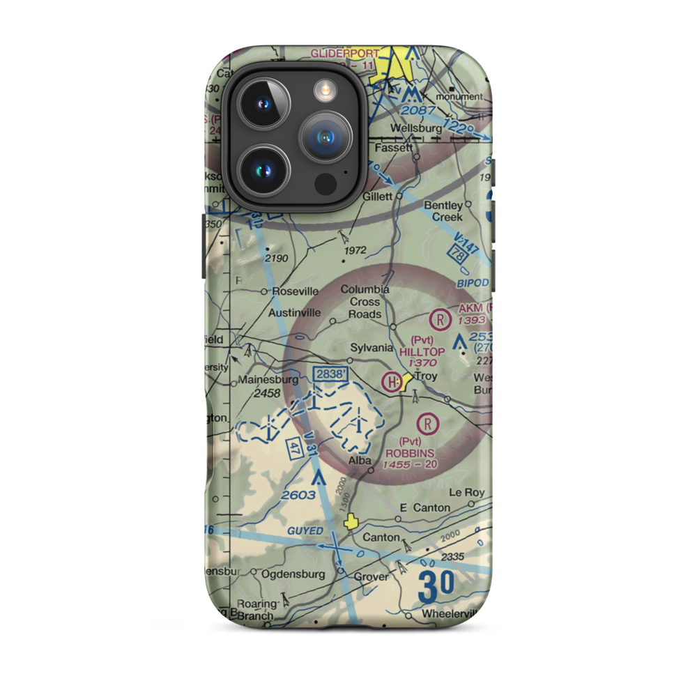 Mc Clure Airport (PN21) VFR Sectional  Tough iPhone Case iPhone 16 Pro Max model shown