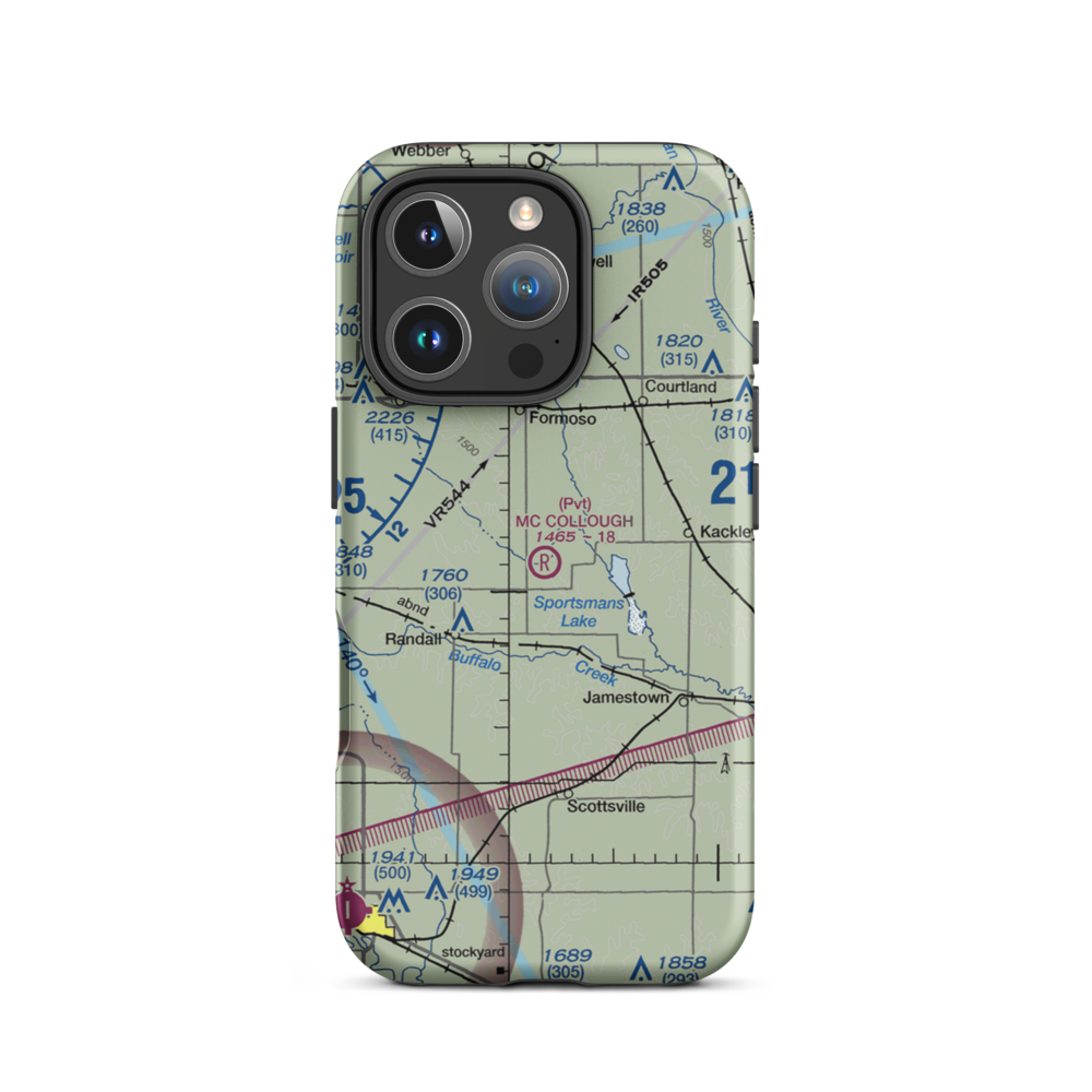 Mc Collough Airfield (SN49) VFR Sectional  Tough iPhone Case iPhone 16 Pro model shown