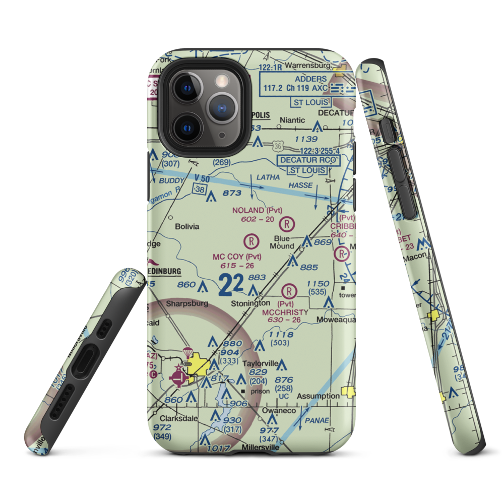 Mc Coy Airport (3IS1) VFR Sectional  Tough iPhone Case iPhone 11 Pro model shown