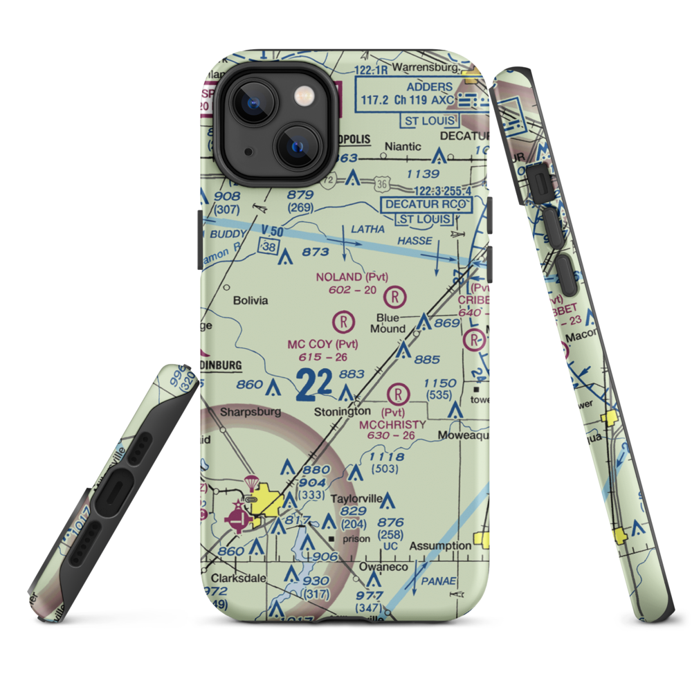 Mc Coy Airport (3IS1) VFR Sectional  Tough iPhone Case iPhone 14 Plus model shown
