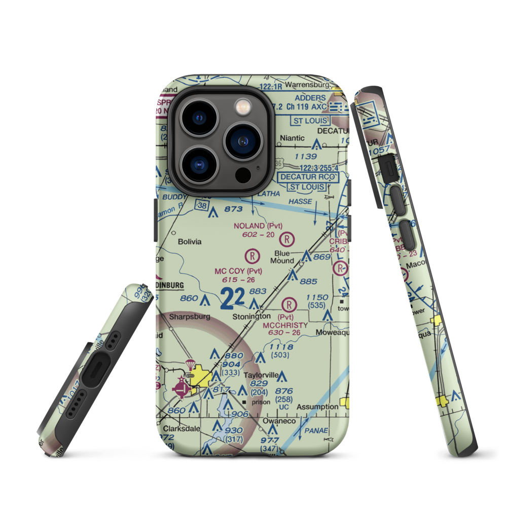 Mc Coy Airport (3IS1) VFR Sectional  Tough iPhone Case iPhone 14 Pro model shown