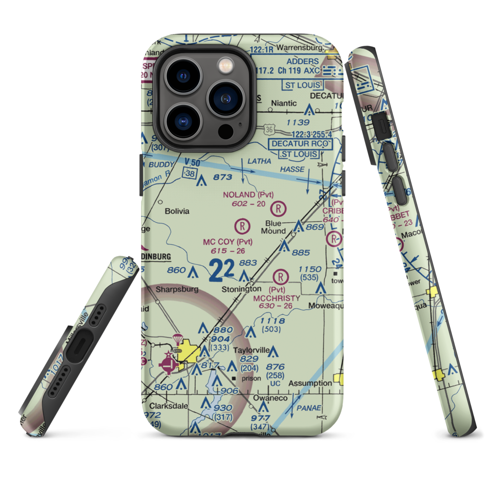 Mc Coy Airport (3IS1) VFR Sectional  Tough iPhone Case iPhone 14 Pro Max model shown