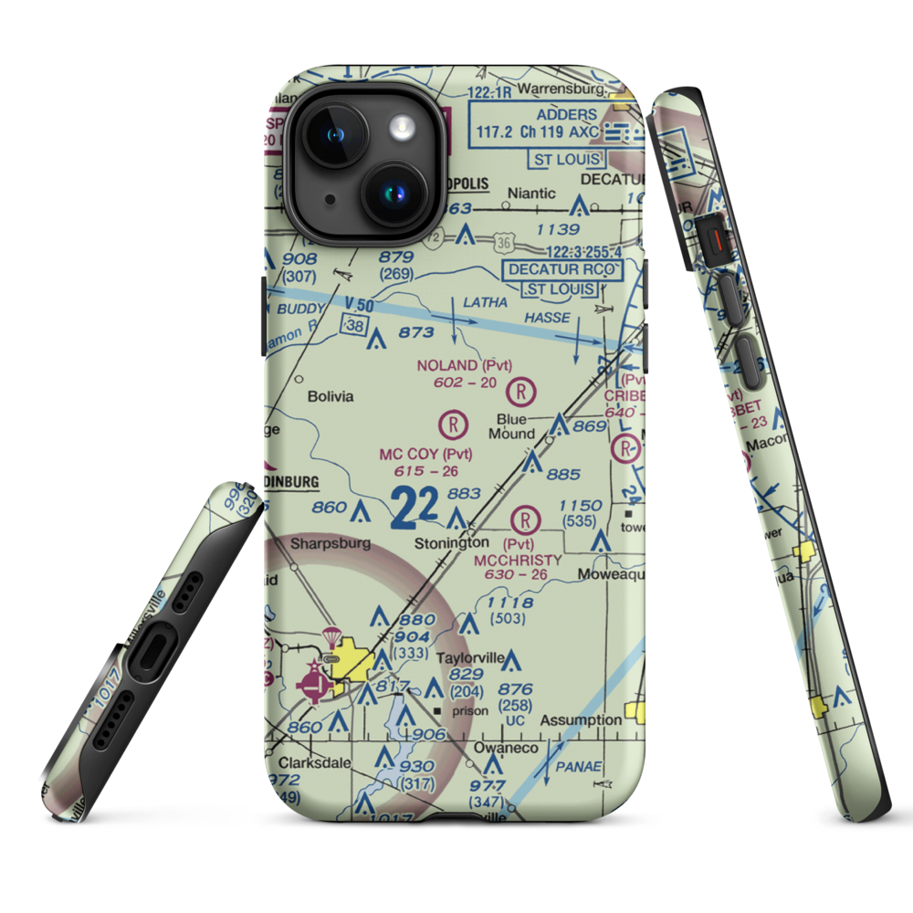 Mc Coy Airport (3IS1) VFR Sectional  Tough iPhone Case iPhone 15 Plus model shown