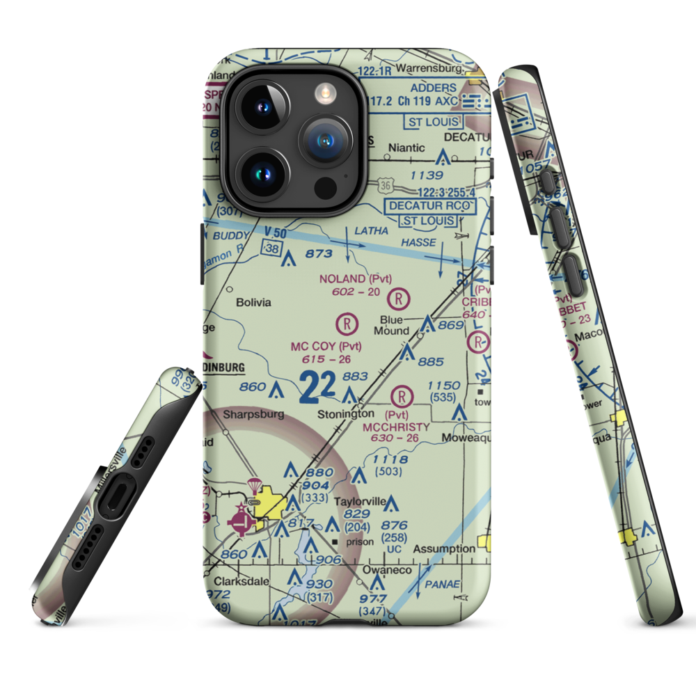 Mc Coy Airport (3IS1) VFR Sectional  Tough iPhone Case iPhone 15 Pro Max model shown