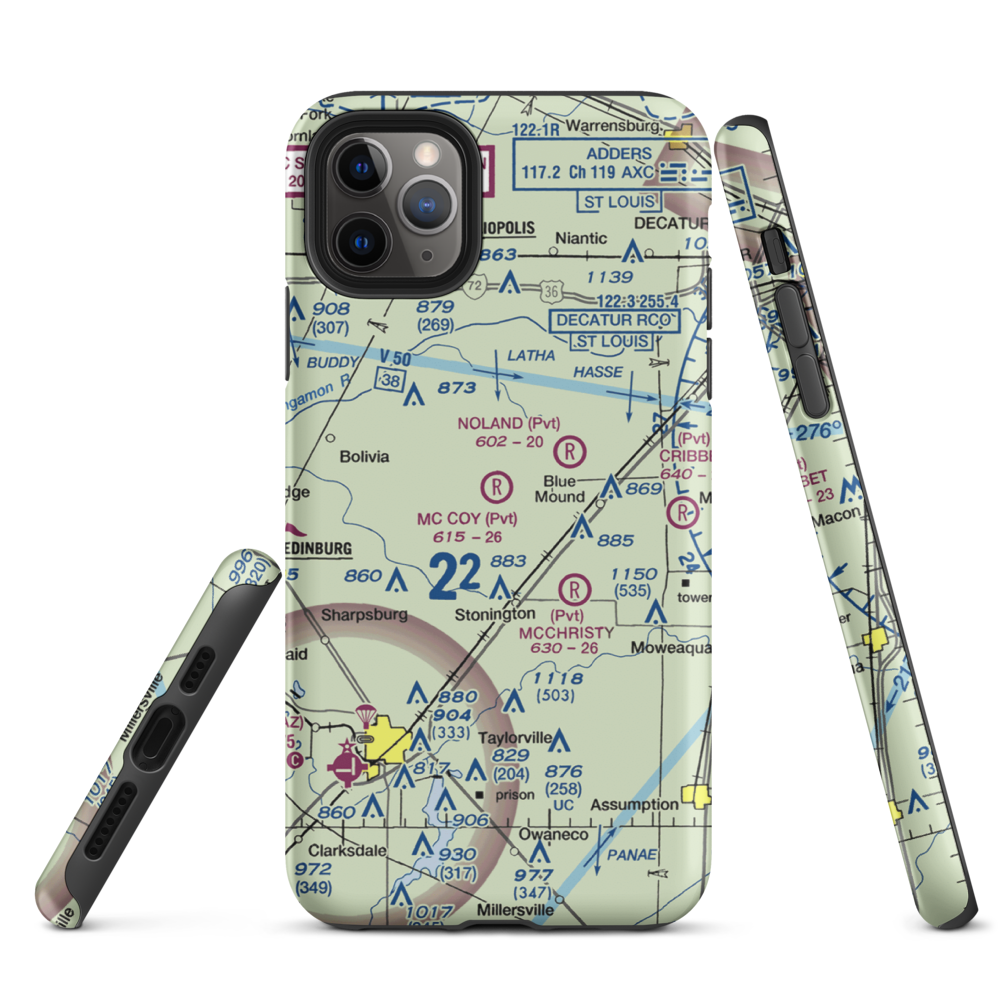 Mc Coy Airport (3IS1) VFR Sectional  Tough iPhone Case iPhone 11 Pro Max model shown