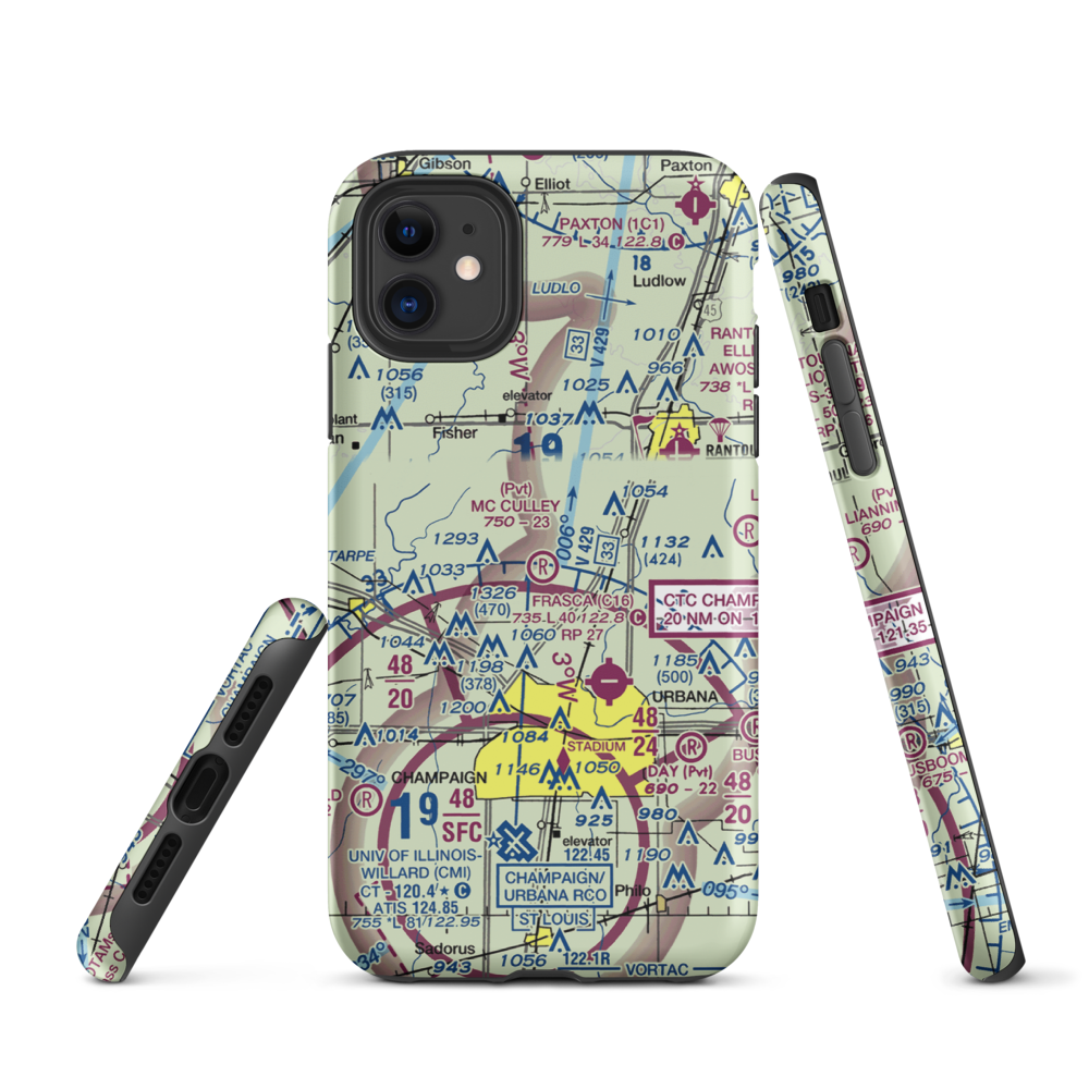 Mc Culley Airport (IL56) VFR Sectional  Tough iPhone Case iPhone 11 model shown
