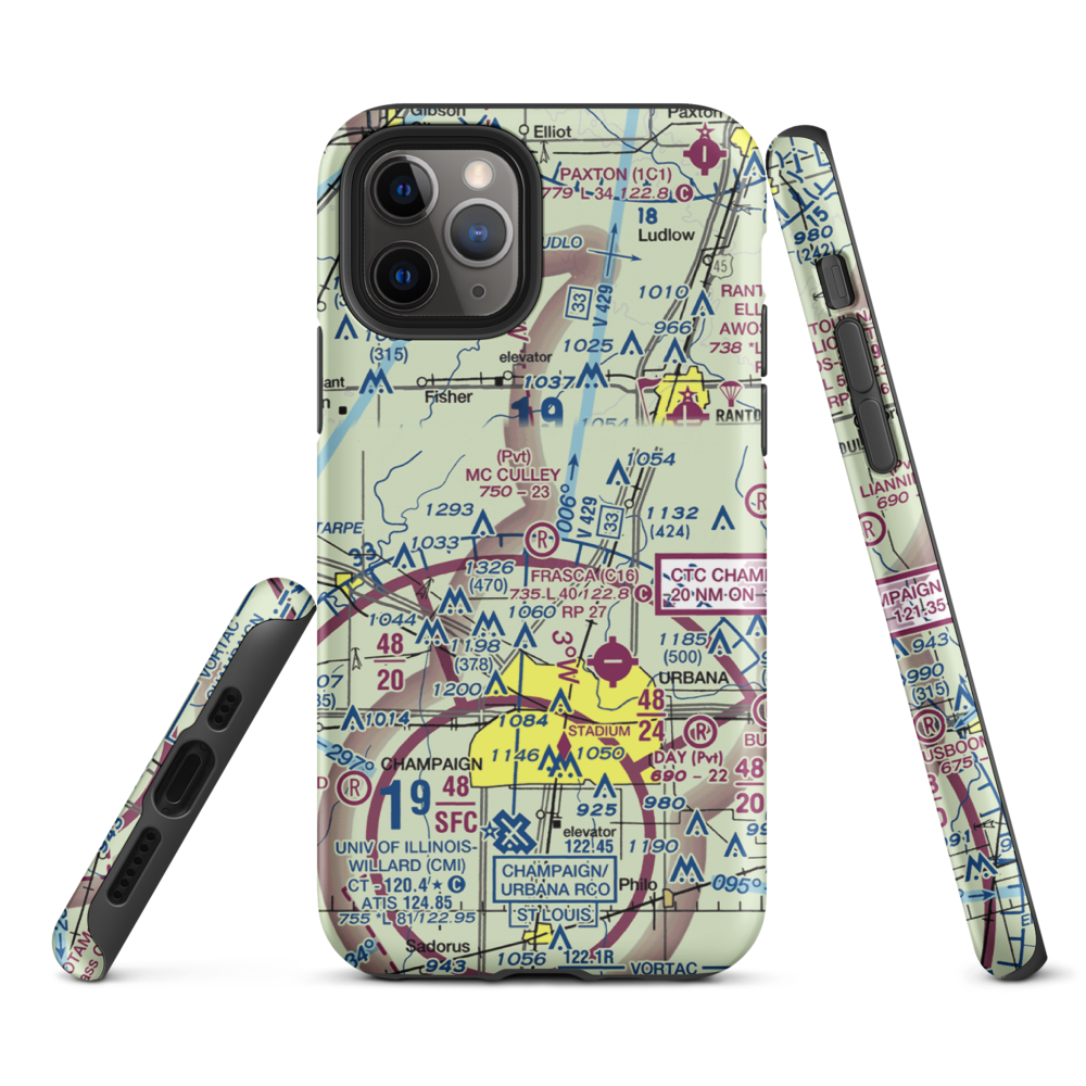 Mc Culley Airport (IL56) VFR Sectional  Tough iPhone Case iPhone 11 Pro model shown