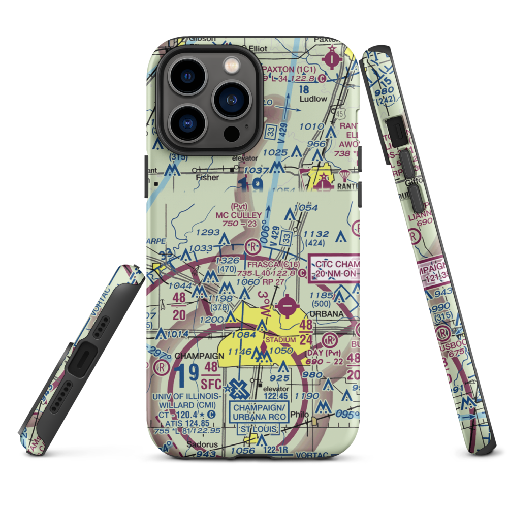Mc Culley Airport (IL56) VFR Sectional  Tough iPhone Case iPhone 13 Pro Max model shown