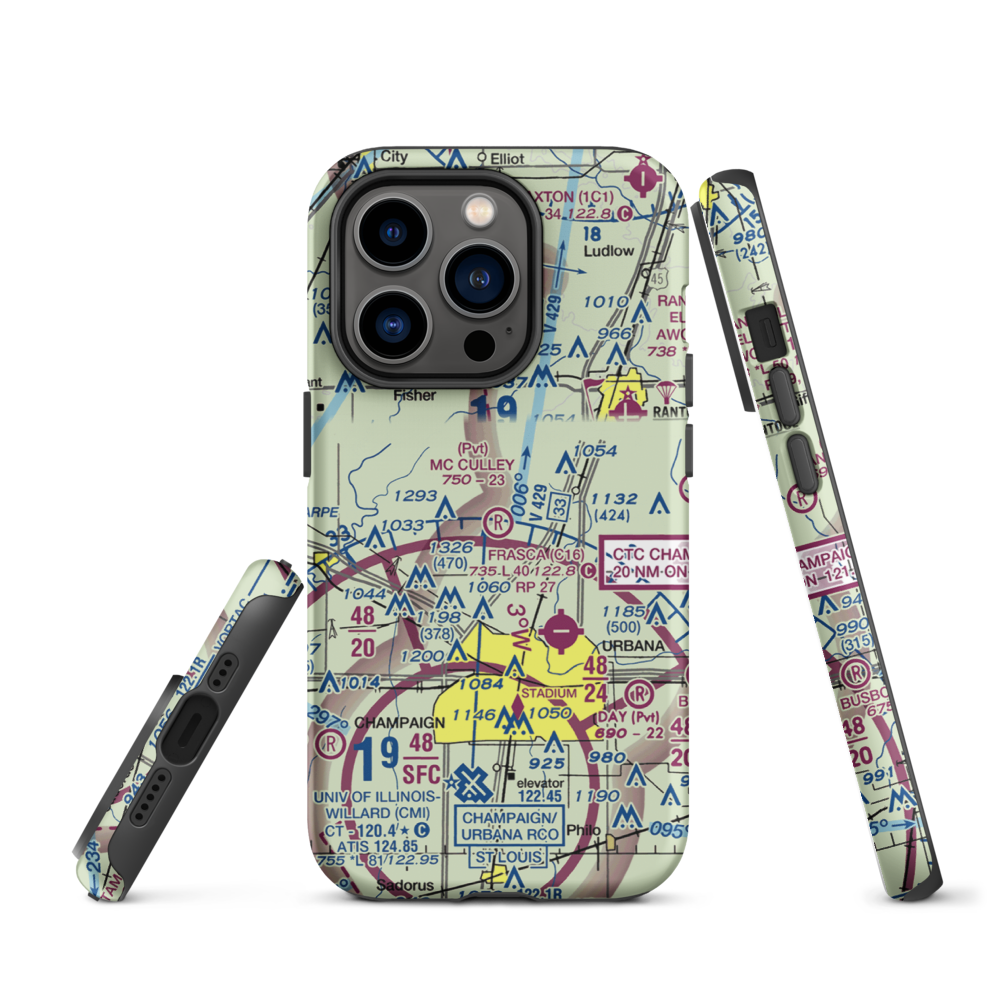 Mc Culley Airport (IL56) VFR Sectional  Tough iPhone Case iPhone 14 Pro model shown