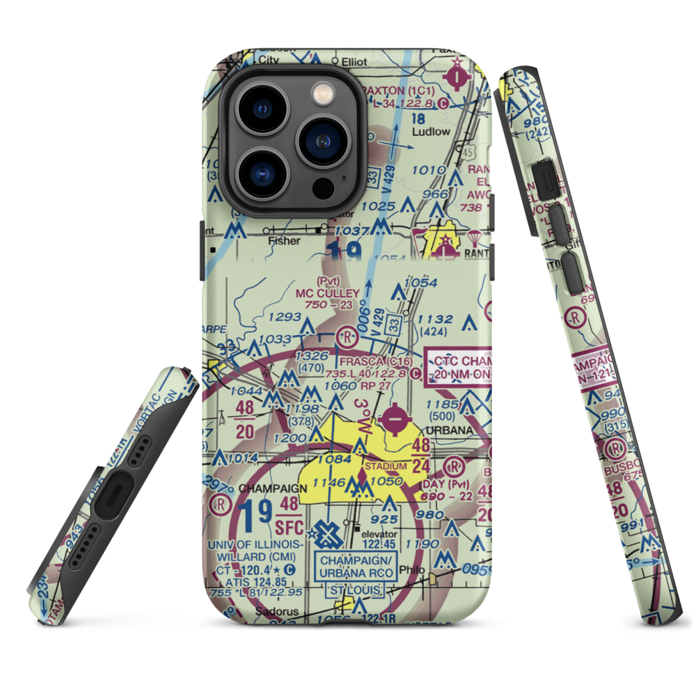 Mc Culley Airport (IL56) VFR Sectional  Tough iPhone Case iPhone 14 Pro Max model shown