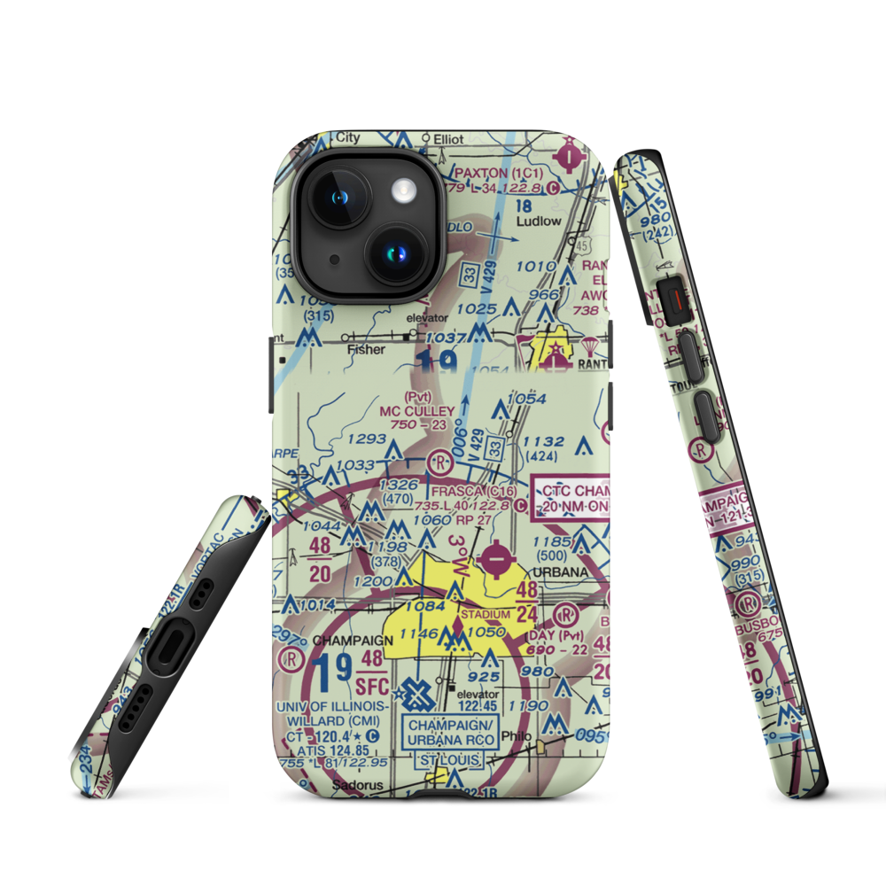 Mc Culley Airport (IL56) VFR Sectional  Tough iPhone Case iPhone 15 model shown