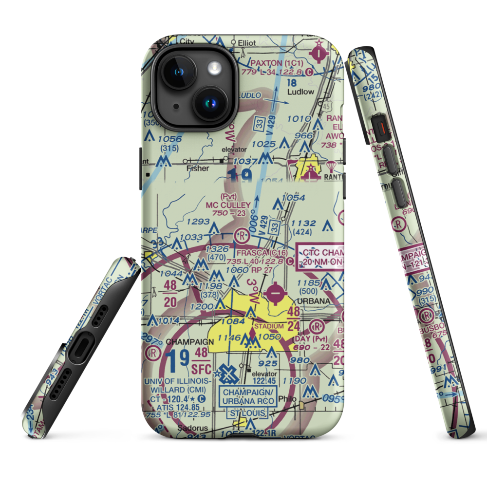Mc Culley Airport (IL56) VFR Sectional  Tough iPhone Case iPhone 15 Plus model shown