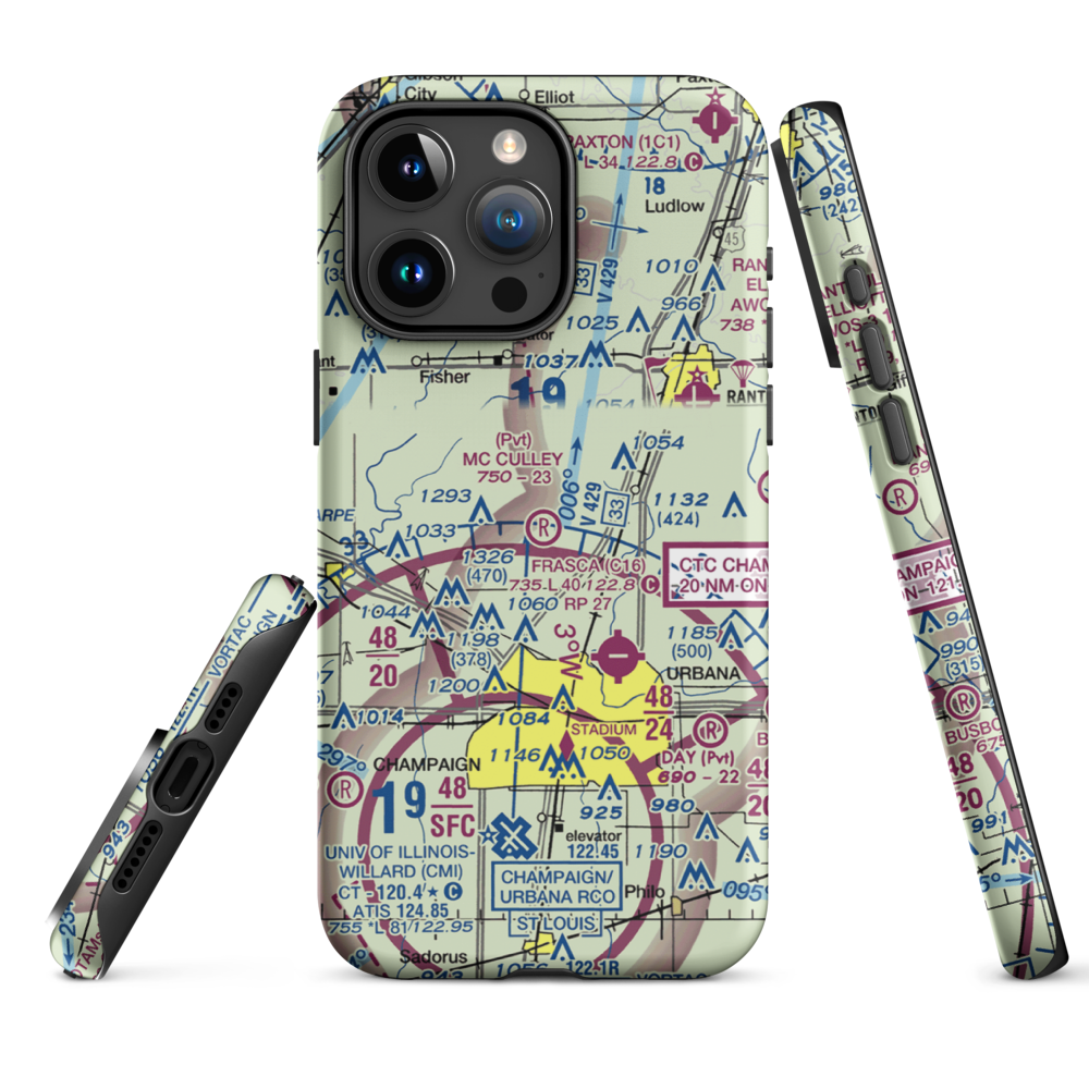 Mc Culley Airport (IL56) VFR Sectional  Tough iPhone Case iPhone 15 Pro Max model shown