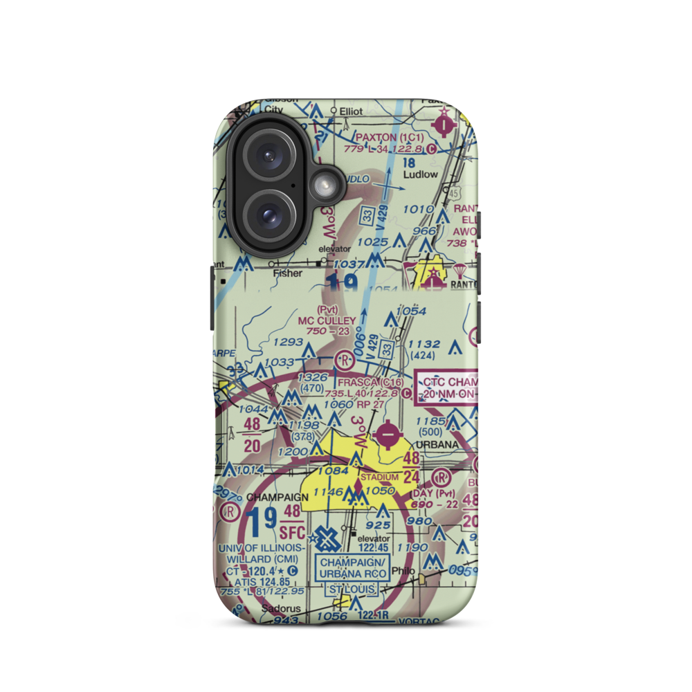 Mc Culley Airport (IL56) VFR Sectional  Tough iPhone Case iPhone 16 model shown