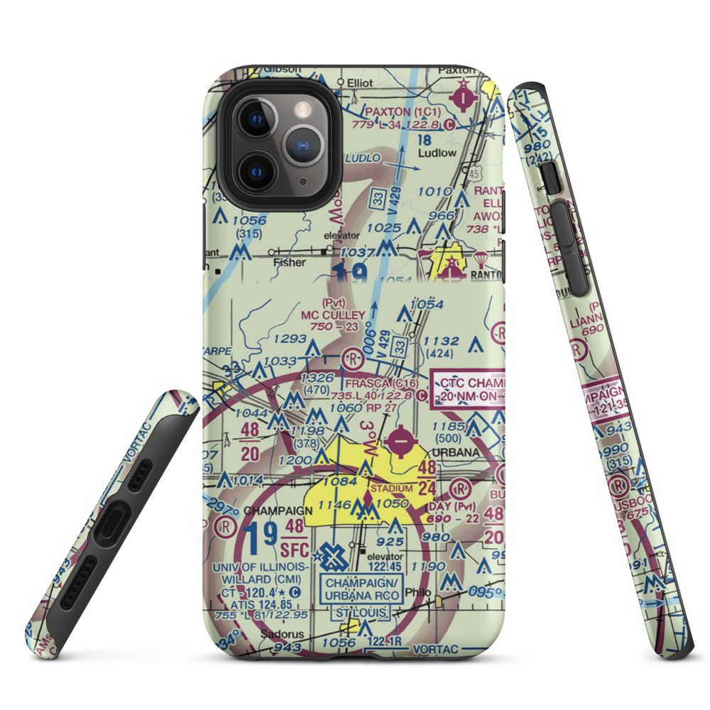 Mc Culley Airport (IL56) VFR Sectional  Tough iPhone Case iPhone 11 Pro Max model shown