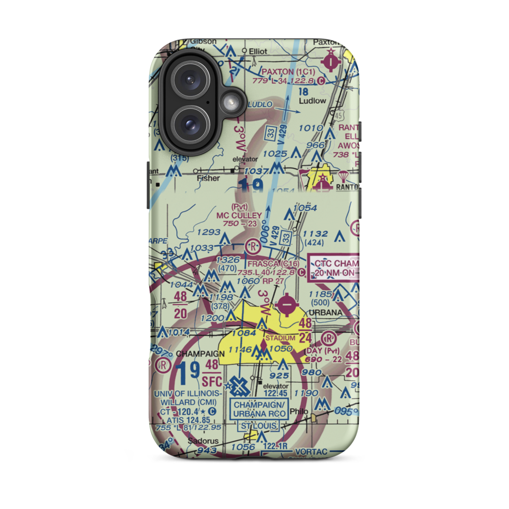 Mc Culley Airport (IL56) VFR Sectional  Tough iPhone Case iPhone 16 Plus model shown