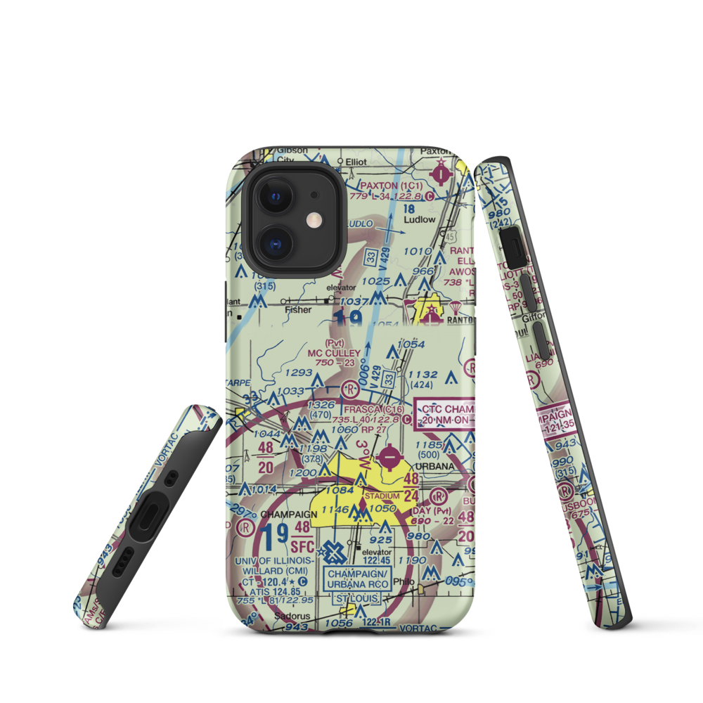 Mc Culley Airport (IL56) VFR Sectional  Tough iPhone Case iPhone 12 mini model shown