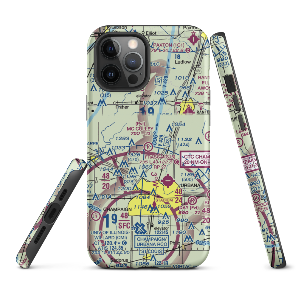 Mc Culley Airport (IL56) VFR Sectional  Tough iPhone Case iPhone 12 Pro Max model shown