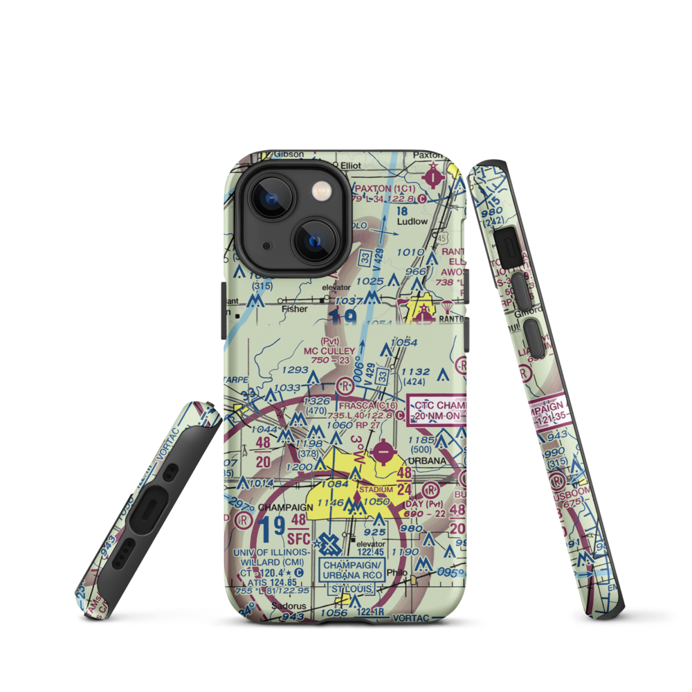 Mc Culley Airport (IL56) VFR Sectional  Tough iPhone Case iPhone 13 mini model shown
