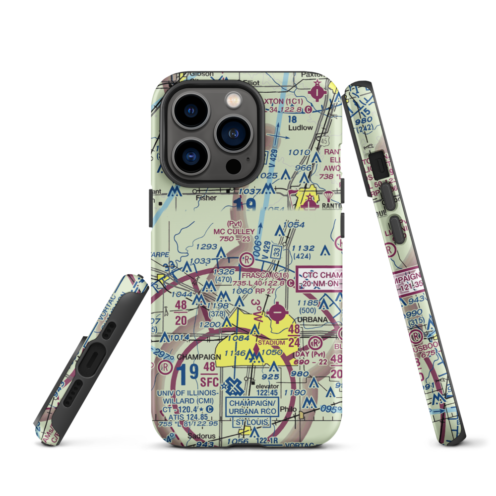 Mc Culley Airport (IL56) VFR Sectional  Tough iPhone Case iPhone 13 Pro model shown