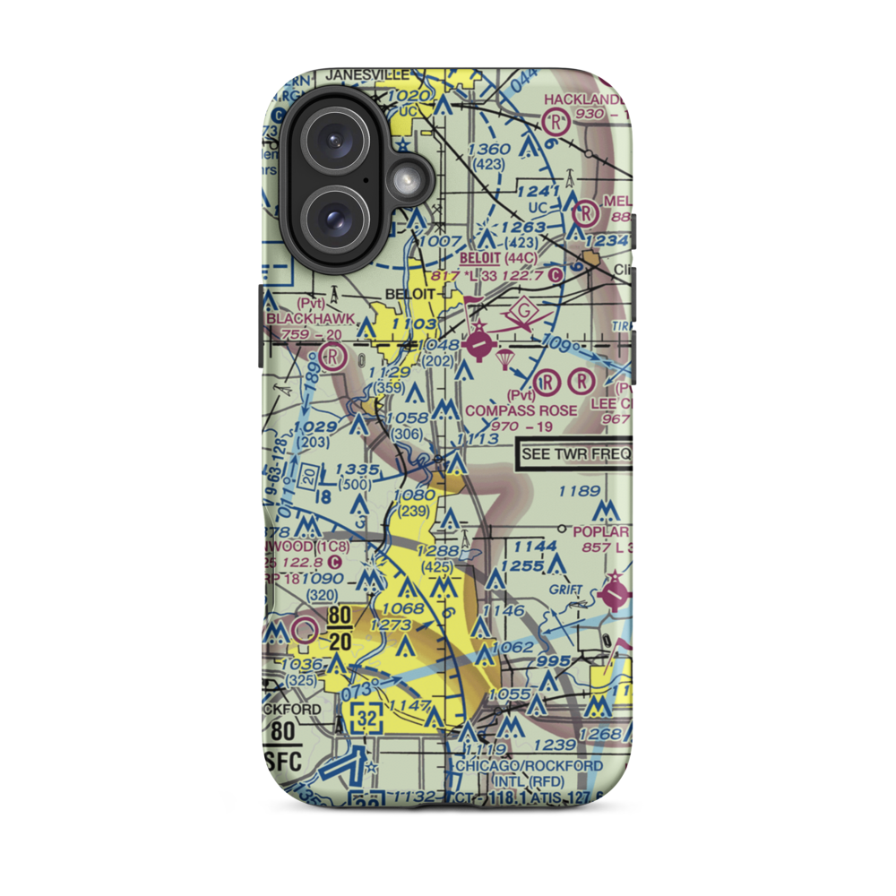 Mc Curdy Airport (LL94) VFR Sectional  Tough iPhone Case iPhone 16 Plus model shown