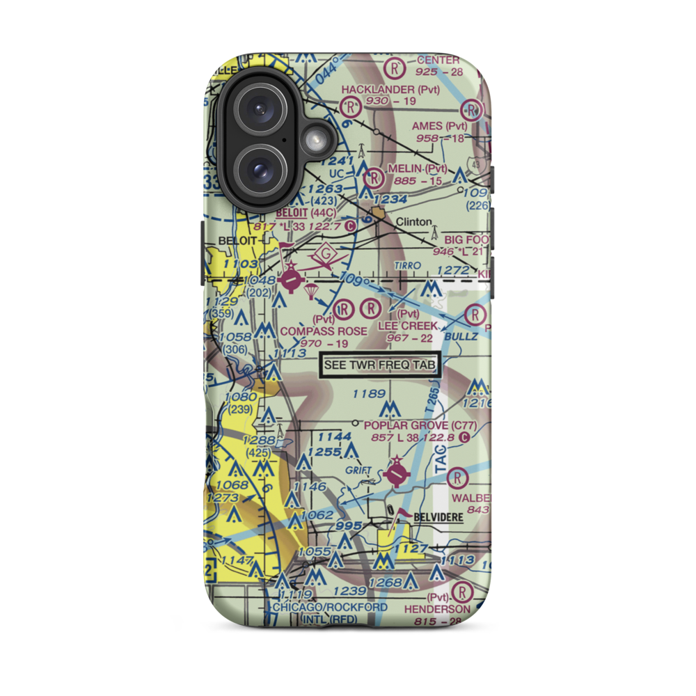 Mc Curdy Strip (LL90) VFR Sectional  Tough iPhone Case iPhone 16 Plus model shown