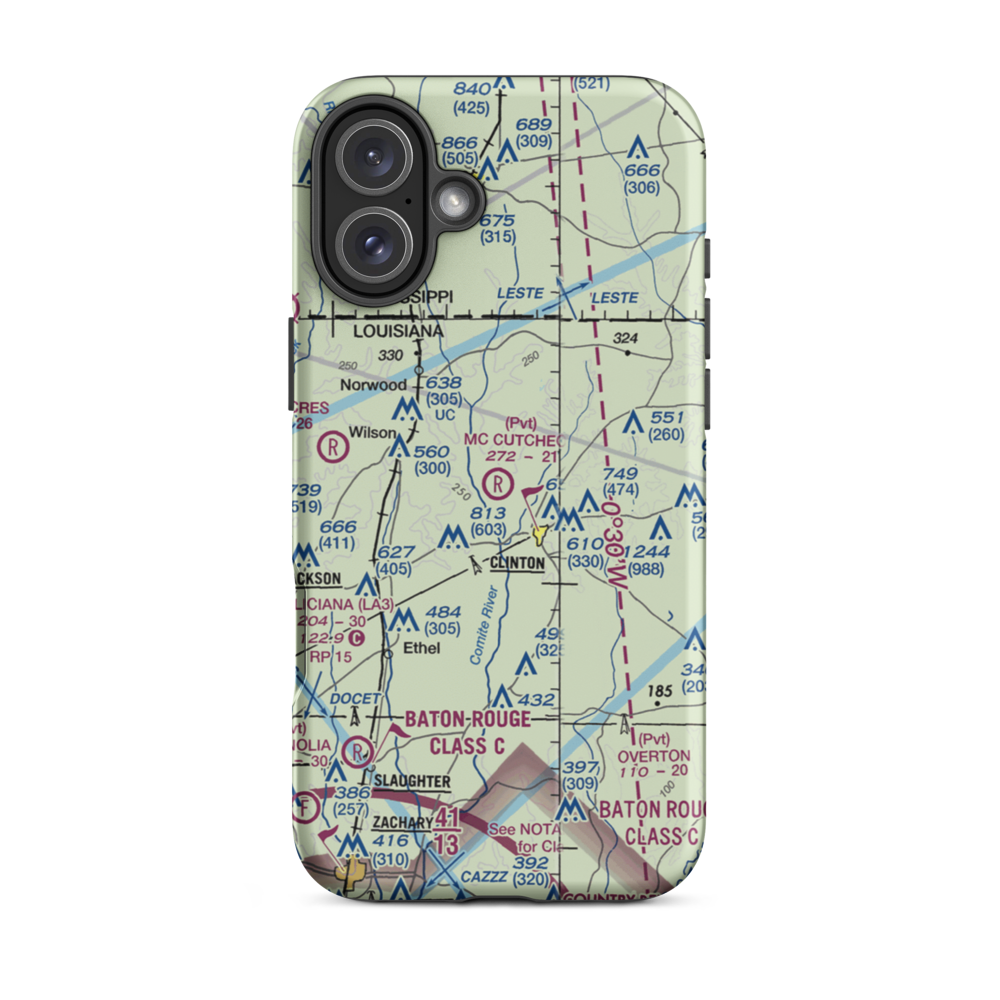Mc Cutcheon Field (LA83) VFR Sectional  Tough iPhone Case iPhone 16 Plus model shown