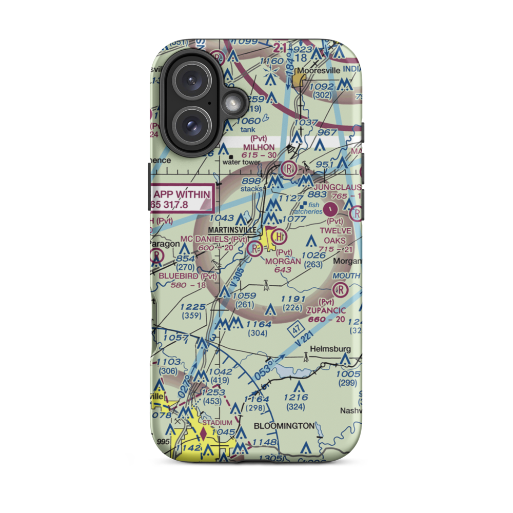 Mc Daniel's Field (90IN) VFR Sectional  Tough iPhone Case iPhone 16 Plus model shown