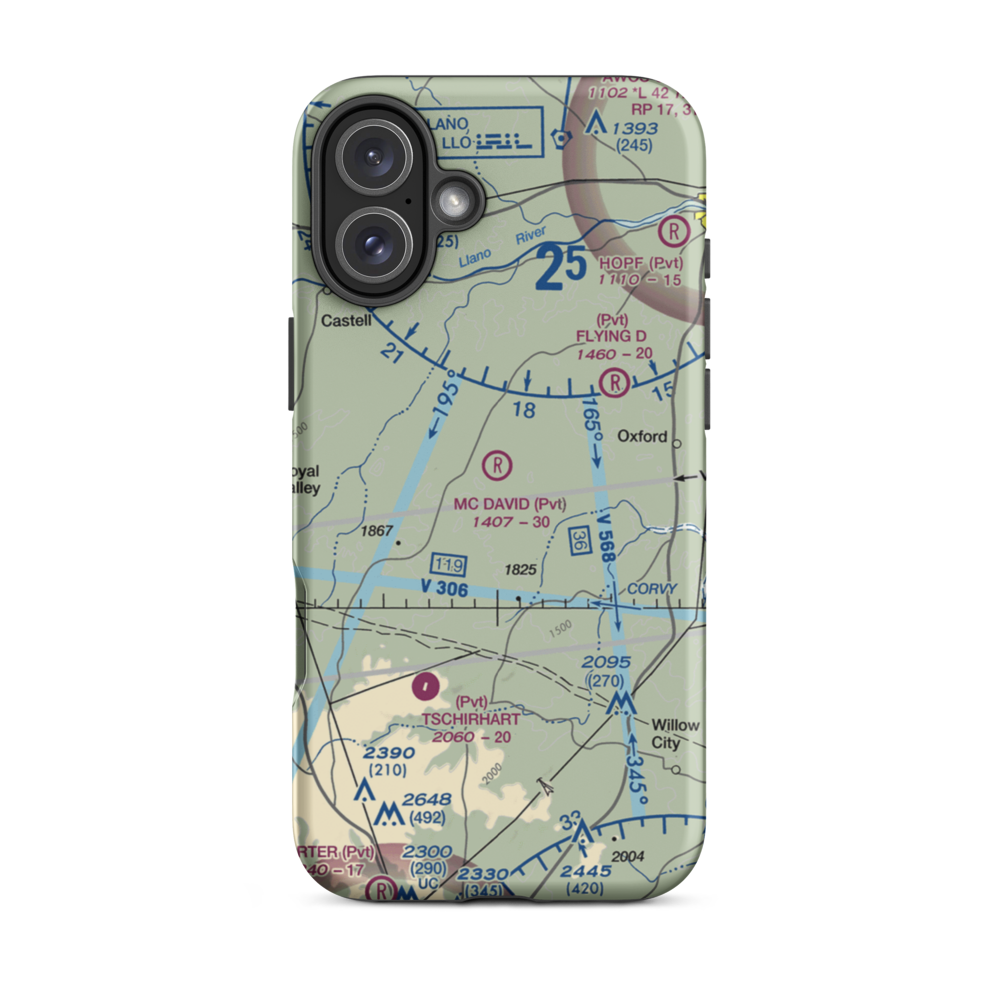Mc David Ranch Airport (44TS) VFR Sectional  Tough iPhone Case iPhone 16 Plus model shown